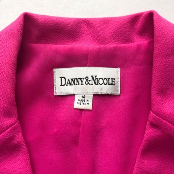 Danny and Nicole sheer dark pink blouse jacket shacket short sleeves Size 14 - Picture 9 of 11